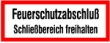 Abbildung: Feuerschutzabschluss Schlie�bereich freihalten