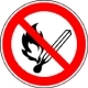 Feuer, offenes Licht und Rauchen verboten